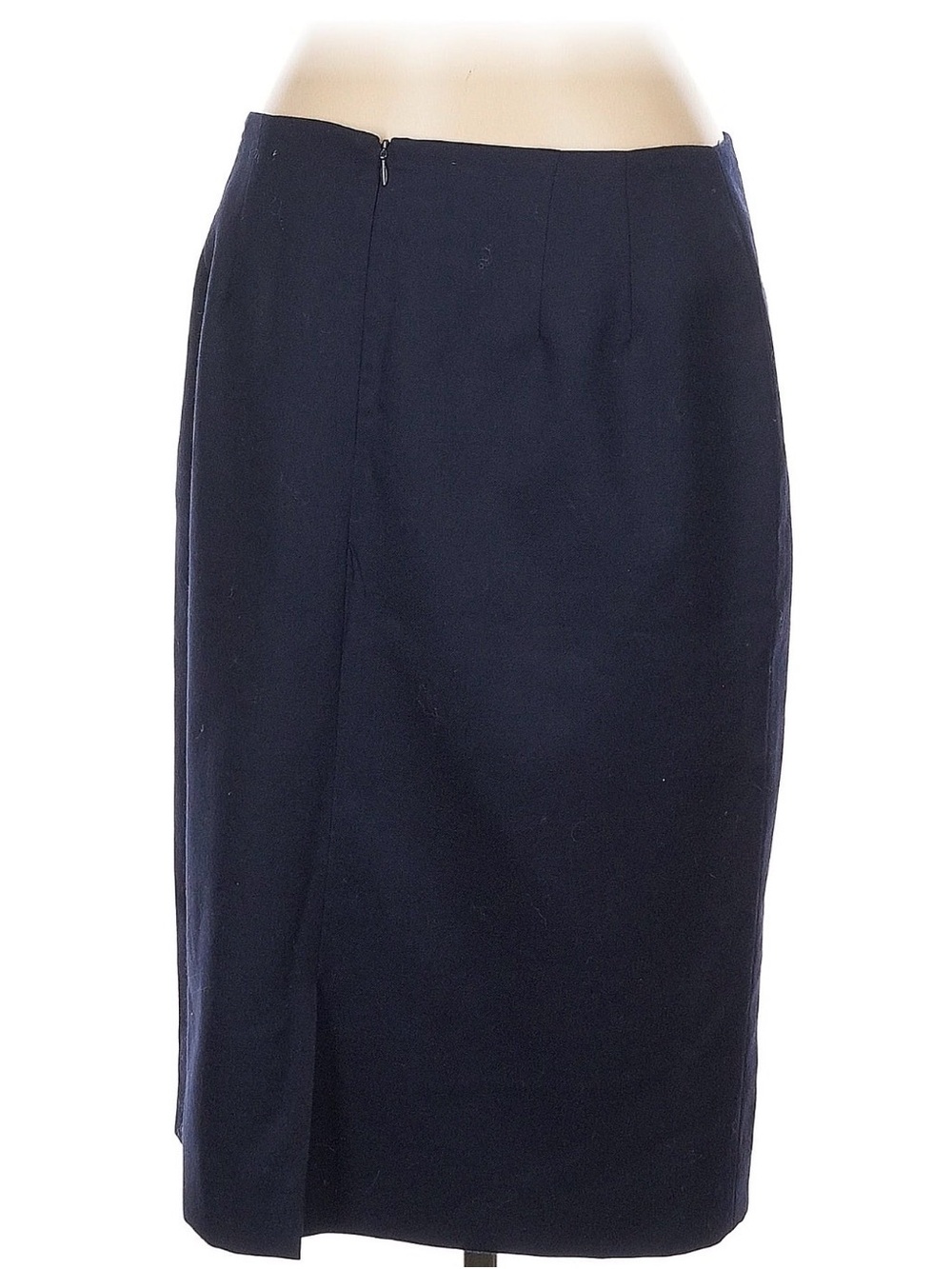 Vintage Wool Pendleton Navy Pencil Skirt - Classic Tailored Quality Basic - Picture 1 of 5